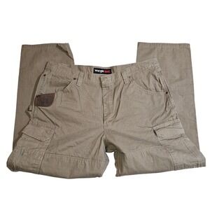 Mens Wrangler Riggs Workwear Rugged Khaki Cargo Work  Pants 100% Cotton 40x30